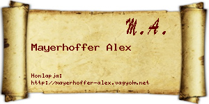Mayerhoffer Alex névjegykártya